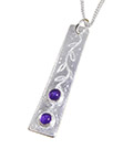 Long pendant with amethysts A40